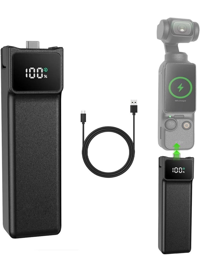 INSEESI For Pocket 4 Battery Handle Compatible with DJI Osmo Pocket 4/3 Portable Battery Grip Power Handle Power Bank Built-in 5000mAh High Capacity, 22.5W Fast Charging with USB-C Charging Cable - Image 1