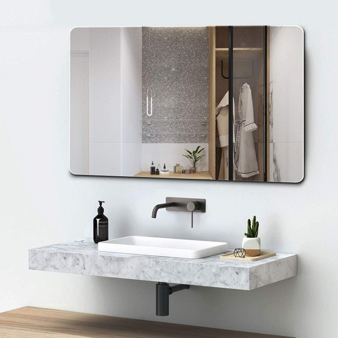5MM THICK EXQUISITE BEVELED FRAME LESS RECTANGLE WALL MOUNT MIRROR FOR BATHROOM WASHROOM AND WASH BASIN BEVELED 18X24 RECTANGLE