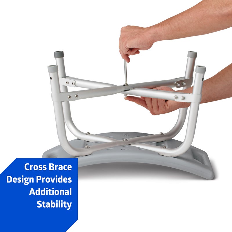 Medline Heavy Duty Shower Chair Bath Bench Without Back, Bariatric Bath Chair Supports up to 550 Lbs - Image 5