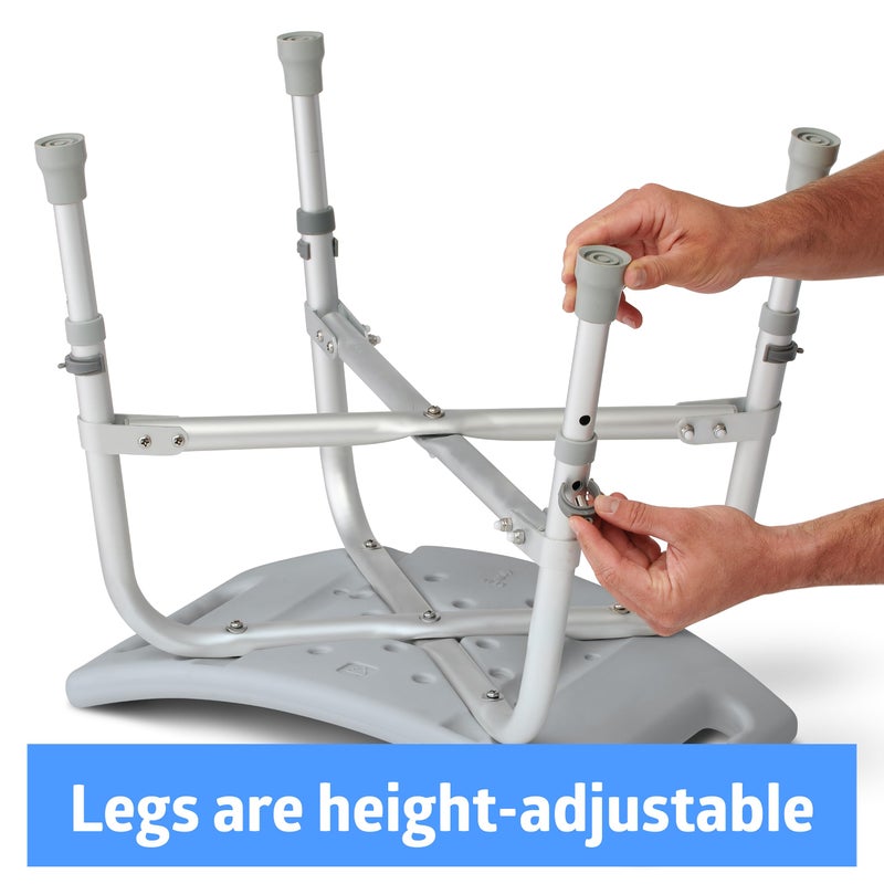 Medline Heavy Duty Shower Chair Bath Bench Without Back, Bariatric Bath Chair Supports up to 550 Lbs - Image 4