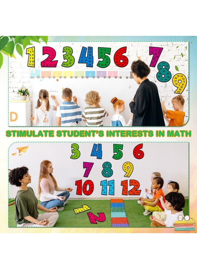 Yexiya Yexiya 12 Pcs Multiples Posters Set Math Multiple Posters from 1 to 12 Number Time Table Chart Classroom Decorations Math Posters Educational and Learning Activities for Kids - Image 5