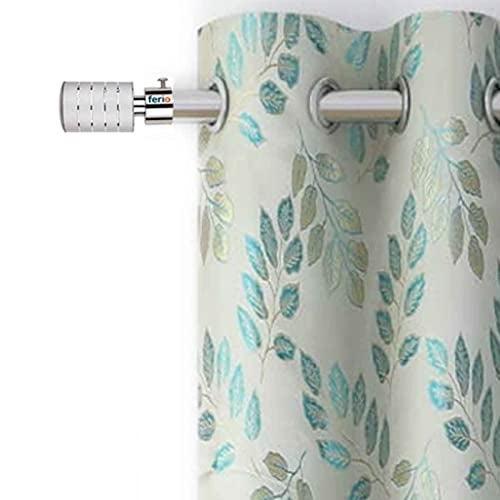 FERIO Stainless Steel and Aluminium Curtain Brackets Holder for Door and Windows Fitting for Home Décor for 1 Inch Rod Size Only Finials Set Silver Colour (Pack of 10) - Image 2
