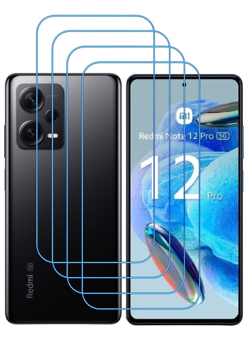 ACLIX 4 Pieces Antistatic ESD Dustproof Premium Quality High Definition Clear Tempered Glass Screen Protector Designed For Xiaomi Redmi Note 12  Pro - Image 1