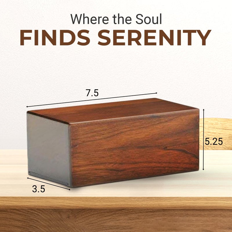 S.B.ARTS Wooden Urn Box for Human Ashes, Decorative Keepsake Burial Urn - Medium (Style1, 7.5' X 5.25' X 3.5 inch) - Image 3