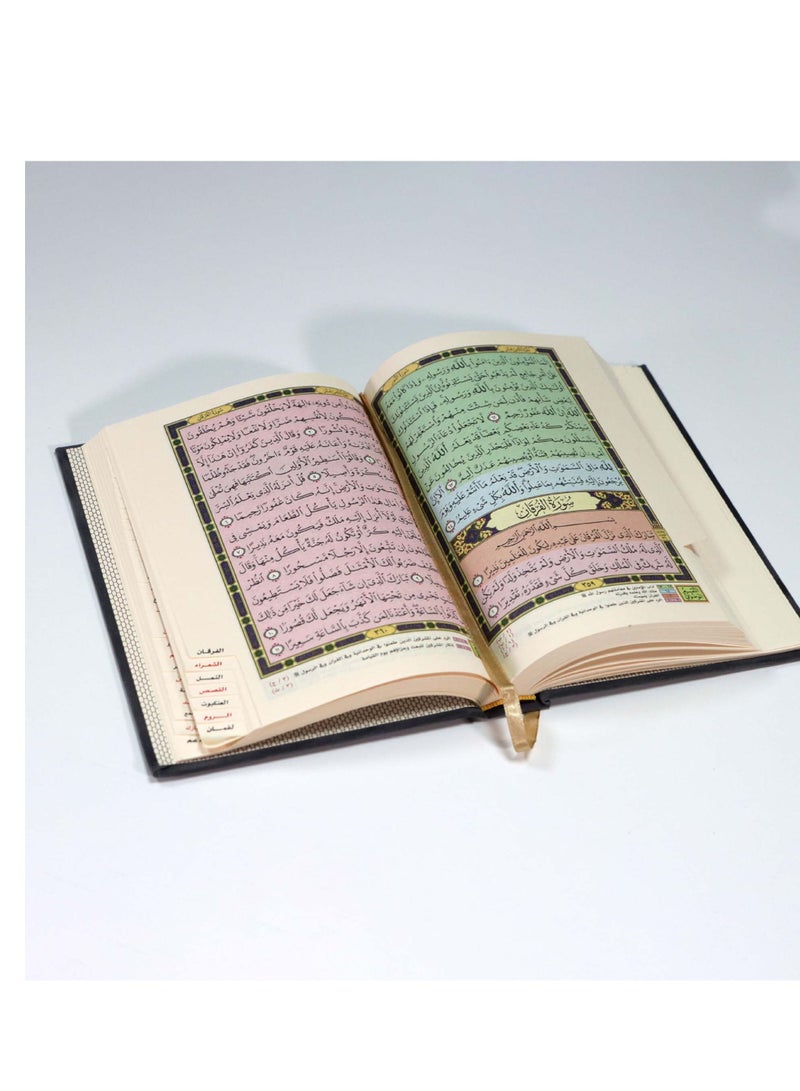The Holy Qur’an with the Ottoman drawing, with the narration of Hafs on the authority of Asim, indexed in gray velvet with gold, with the substantive division of the Noble Qur’an 14/20 - Image 5