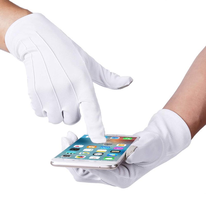 JISEN Men Formal Tuxedo Honor Guard Parade Nylon Cotton Non-slip Touchscreen Gloves - Image 4