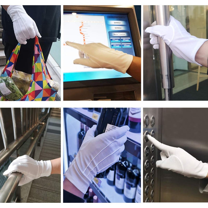 JISEN Men Formal Tuxedo Honor Guard Parade Nylon Cotton Non-slip Touchscreen Gloves - Image 5