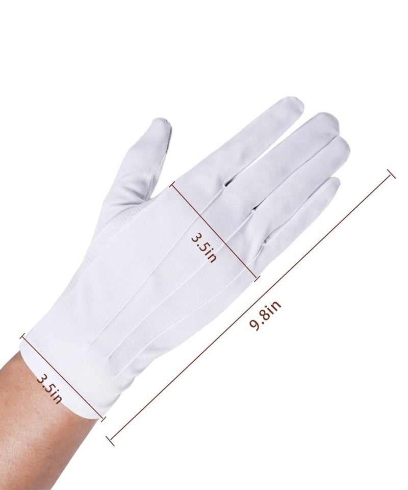 JISEN Men Formal Tuxedo Honor Guard Parade Nylon Cotton Non-slip Touchscreen Gloves - Image 2