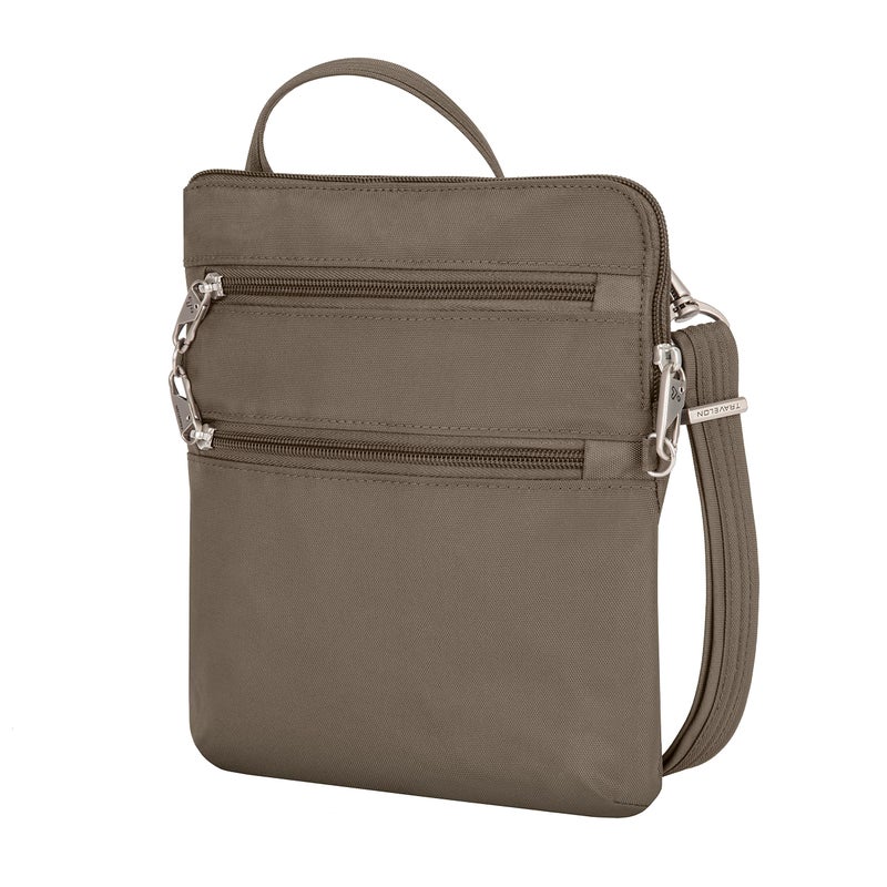 Travelon Travelon Anti-theft Classic Slim Dbl Zip Crossbody Bag, Nutmeg  - Image 3