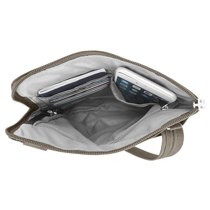 Travelon Travelon Anti-theft Classic Slim Dbl Zip Crossbody Bag, Nutmeg  - Image 4