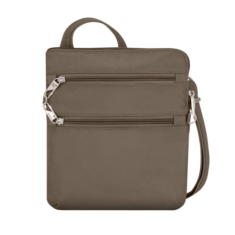 Travelon Travelon Anti-theft Classic Slim Dbl Zip Crossbody Bag, Nutmeg  - Image 1