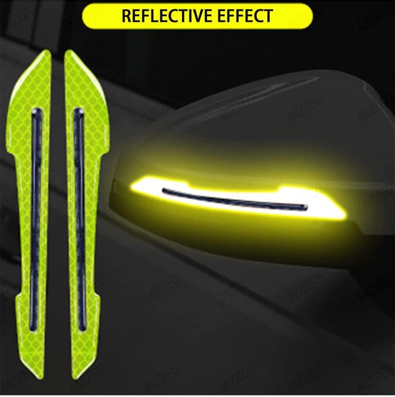 MIZZEO Car Mirror Cover Reflective Scratch Protector (Pack of 2, White) Universal Mirror Cover Film Waterproof Anti-Scratch Sticker Covers Compatible with Skoda Slavia - Image 4