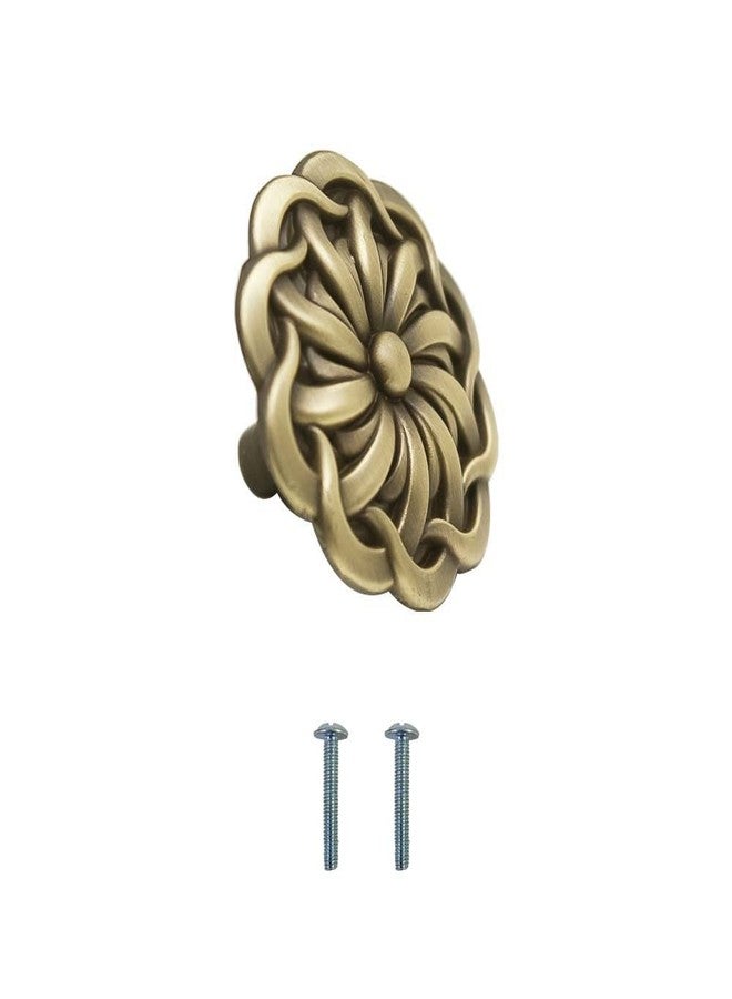 HYDERON Antique Brass Cabinet Knobs for Wardrobe, Cupboard, and Drawers - Ideal for Kitchen, Bedroom, Office, and Home Décor (Knob_S-170) (1 Pcs) - Image 1