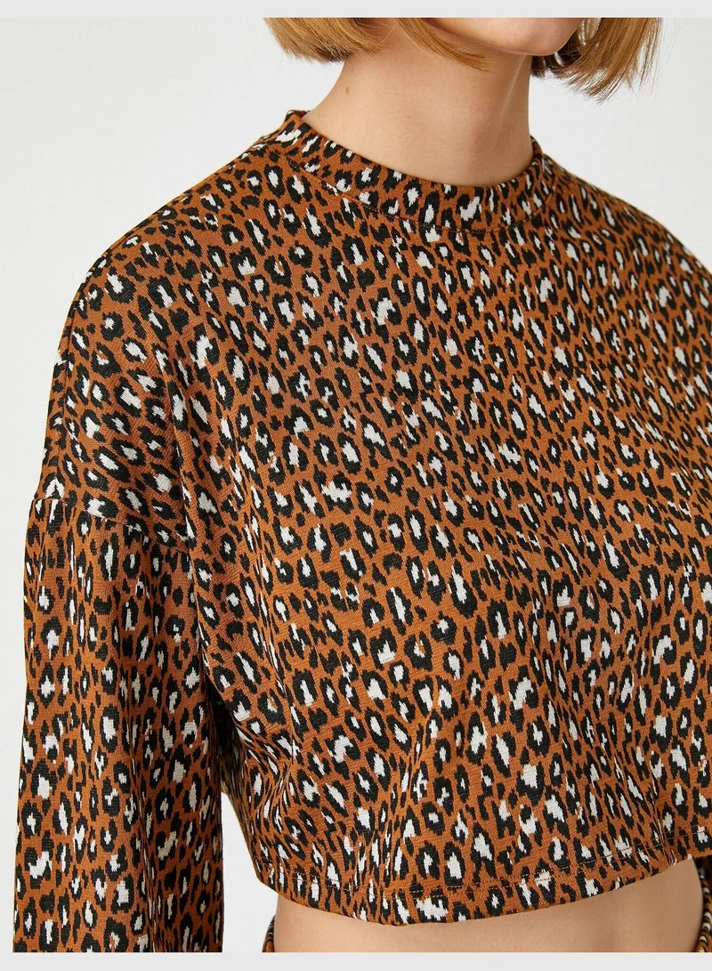 KOTON Leopard Crop Sweater