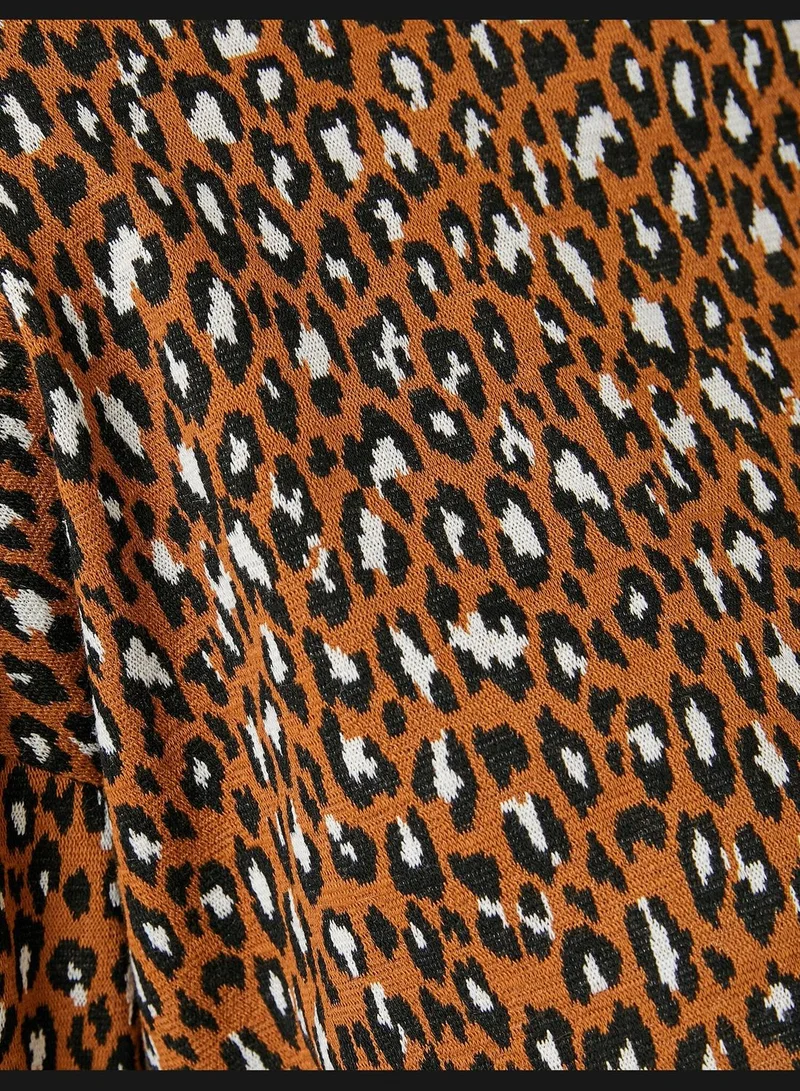 KOTON Leopard Crop Sweater