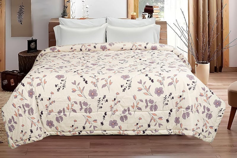 BSB HOME 350TC Glace Cotton AC Comforter Set King Size Double Bed with 1 Flat bedsheet & Two King Pillow Covers, 4 Pieces Bedding Set (90x90 inch, Brown & Beige) - Image 5