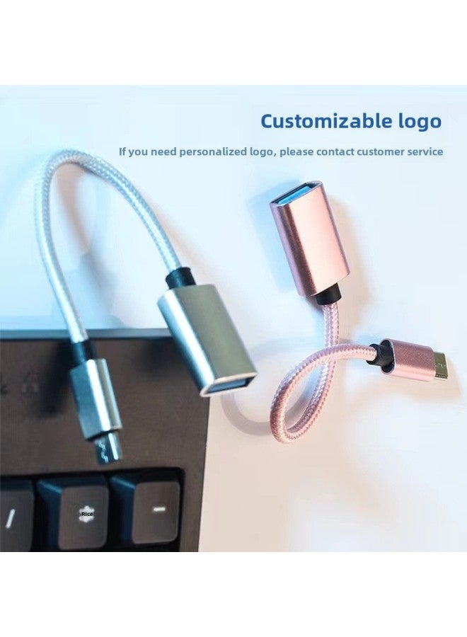 OTG Line TYPE-C To 2.0A Bus Adapter Line Android V8 OTG Line Car Mini5p V3 OTG Line-Color:Type-c Interface Moonlight Silver  - Image 5