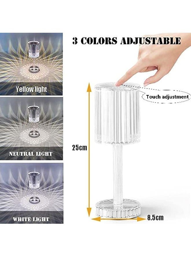 FEND LED Crystal Diamond Table Lamp, Dimmable with 16 Colors RGB, Touch & Remote Control, Rechargeable Decorative Night Light for Bedroom, Living Room, and Parties  - Image 2