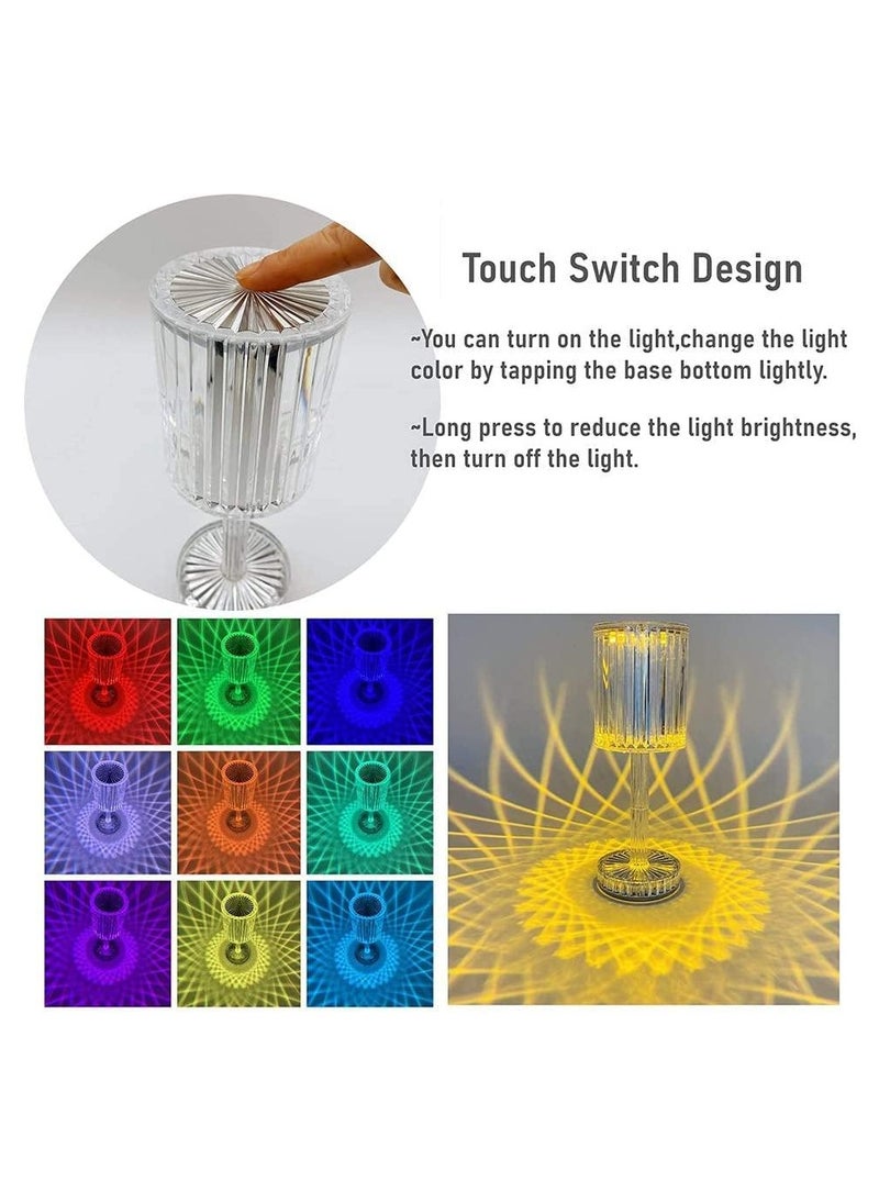FEND LED Crystal Diamond Table Lamp, Dimmable with 16 Colors RGB, Touch & Remote Control, Rechargeable Decorative Night Light for Bedroom, Living Room, and Parties  - Image 5