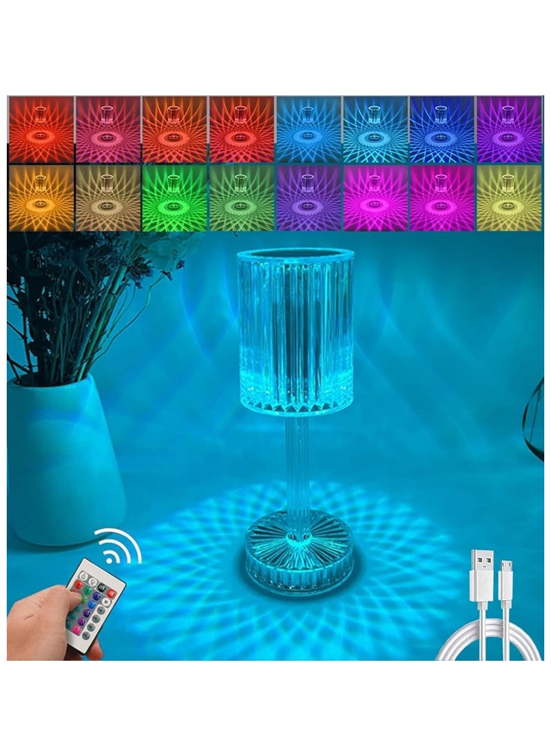FEND LED Crystal Diamond Table Lamp, Dimmable with 16 Colors RGB, Touch & Remote Control, Rechargeable Decorative Night Light for Bedroom, Living Room, and Parties  - Image 3