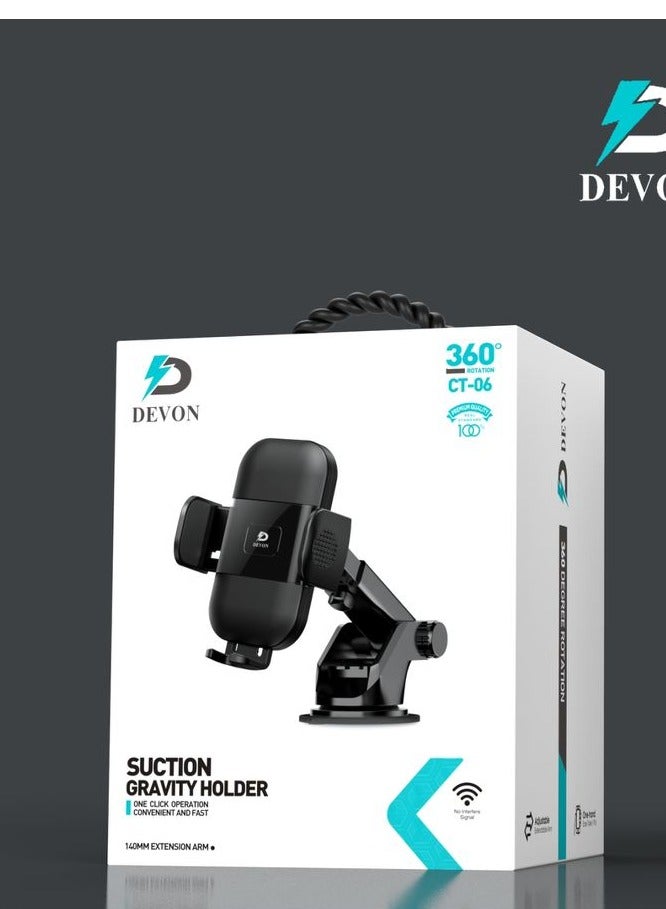 Devon 【Car Phone Stand】With a strong, heat-resistant suction cup and 360-degree rotation for horizontal and vertical positioning 【Car Mobile Phone Holder】 - Image 2