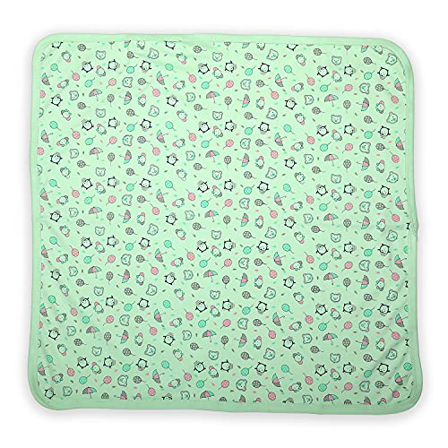 Luv Lap LuvLap Cotton Hooded Wrapper - Baby Towel for New Born | Big Size 75cm x 75cm | Soft, Safe & Skin-friendly | Perfect for Newborns 0-12 Months | Lightweight & Travel Friendly, Penguin Print - Sea Green - Image 3