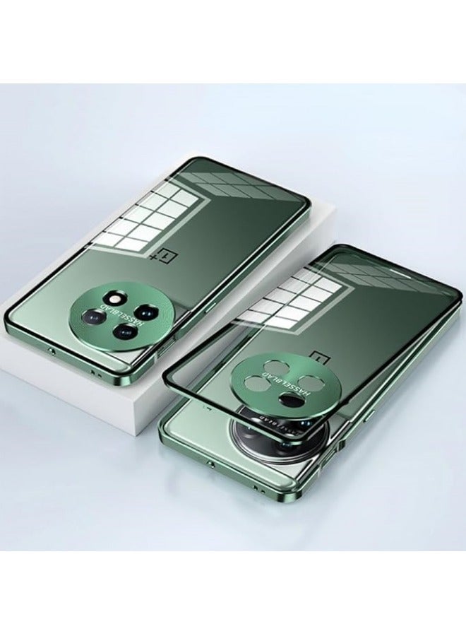 عام إطار معدني من سبائك الألومنيوم + غطاء خلفي من الزجاج المقسى متوافق مع Oneplus 12 5G وحافظة حماية عدسة الكاميرا. - Image 1