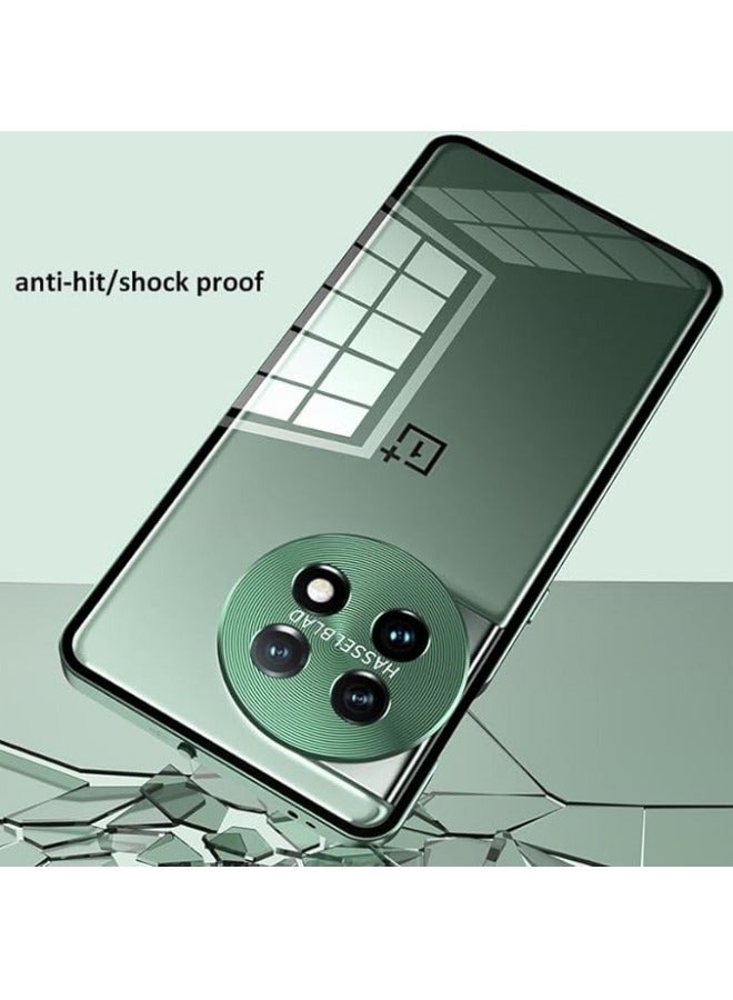 عام إطار معدني من سبائك الألومنيوم + غطاء خلفي من الزجاج المقسى متوافق مع Oneplus 12 5G وحافظة حماية عدسة الكاميرا. - Image 5