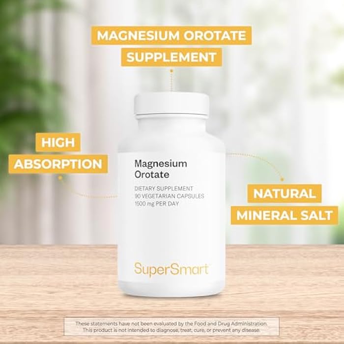 SuperSmart Magnesium Orotate 1500mg per Day - High Absorption Magnesium Supplement | Non GMO & Gluten Free - 90 Vegetarian Capsules - Image 3