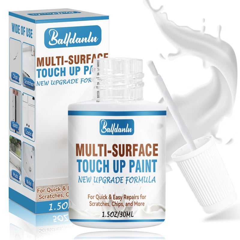White Touch Up Paint Furniture Cabinets Wall PaintPen MultiSurface Touch Up Pen QuickDry White Porcelain Paint for Scratches and Spots on Dresser Door Floor Appliance and Bathtub 1 Fl Oz