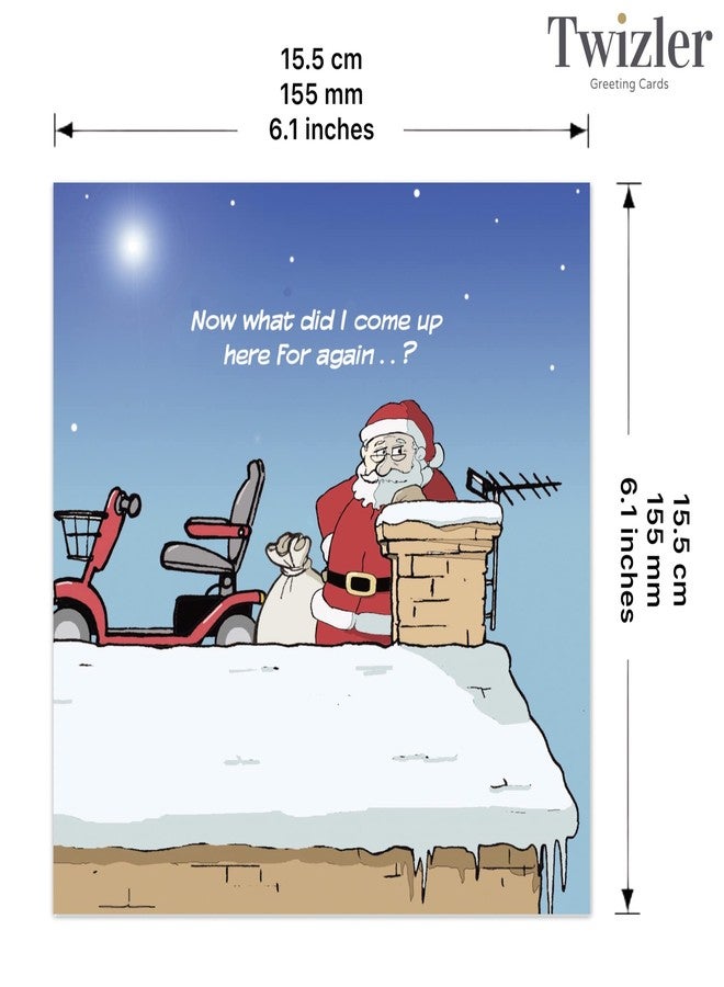 Twizler Merry Christmas Card with Senior Santa - Funny Happy Christmas Card - Womens Xmas for Her Female - Mens Seasons Greetings for Him Male - Image 3