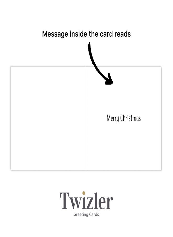 Twizler Merry Christmas Card with Senior Santa - Funny Happy Christmas Card - Womens Xmas for Her Female - Mens Seasons Greetings for Him Male - Image 4