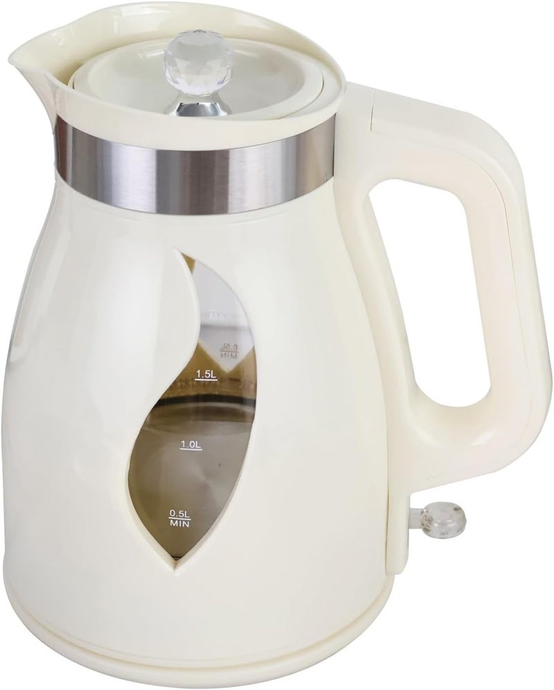 2200W Glass Electric Kettle,1.8L Borosilicate Glass Water Boiler with Automatic Shut-Off, 360° Rotating Base, Detachable Lid, and Transparent Design for Safe and Efficient Boiling (Glass 1.8L White) - Image 1