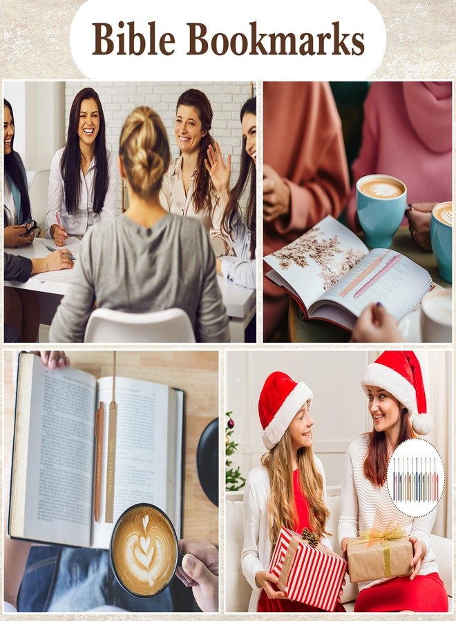 تينليد مجموعة تينلاد المكونة من 20 قطعة، هدية مثالية لمحبي الكتب، نادي الكتاب، فواصل كتب جلدية مع أقلام حبر جاف وحقيبة، هدية رائعة للتخرج، لعشاق الكتب، أمناء المكتبات، المعلمات، رواد الكنائس، محبي الكتب، هدايا مسيحية تقديرية. - Image 4