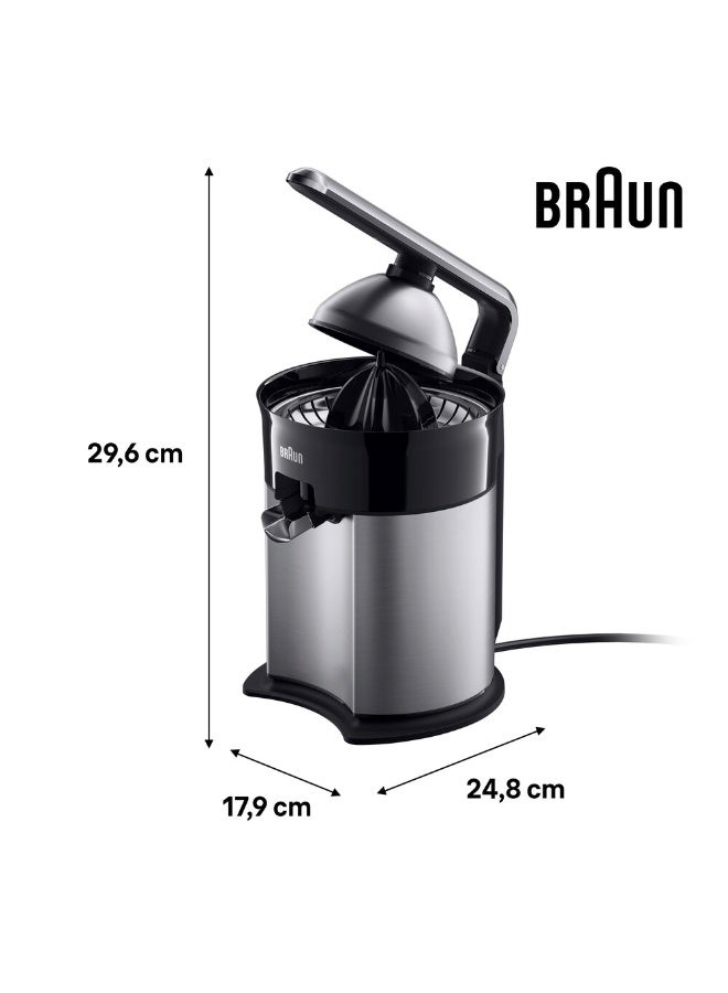 Braun CitrusQuick 7 Citrus Juicer, 160 Watts, XL Fit Design, Direct Serve Option, Anti-Drip Spout, Automatic Start / Stop, Ergonomic Lever, Universal Presscone - CJ 7050 Black 160 W CJ 7050 BK black - Image 2