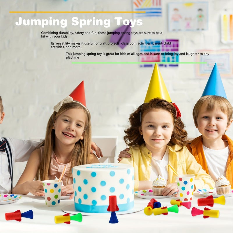 12pcs Random Color Spring Jumping Rocket Toys for Kids Party Favors Easter Baskets - Image 5