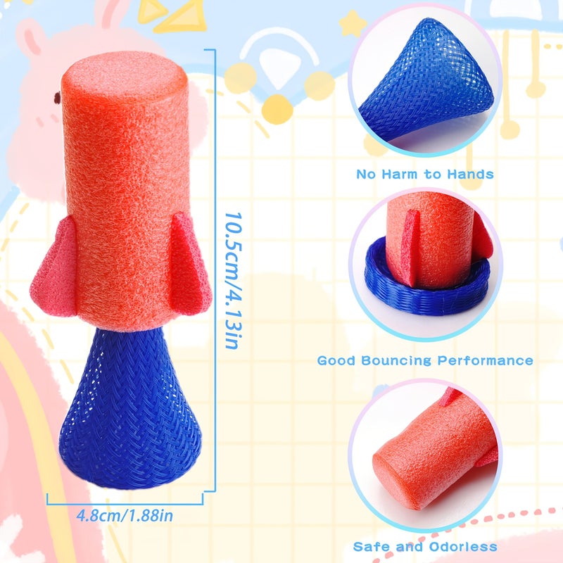 12pcs Random Color Spring Jumping Rocket Toys for Kids Party Favors Easter Baskets - Image 3