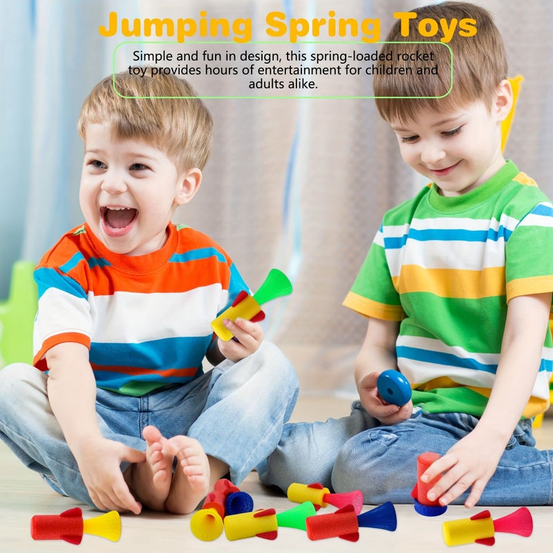 12pcs Random Color Spring Jumping Rocket Toys for Kids Party Favors Easter Baskets - Image 4