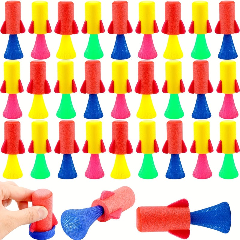 12pcs Random Color Spring Jumping Rocket Toys for Kids Party Favors Easter Baskets - Image 1