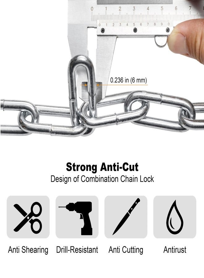 Via Velo Bike Chain Lock, 5-Digit Resettable Combination Heavy Duty Anti-Theft Bicycle Lock, 2.95 Ft Security Bike Locks for Scooter, Motorcycle, Gate, Fence, Valuables Etc(Rose Red) - Image 4