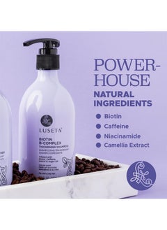 L LUSETA Luseta Biotin B-Complex Thickening Shampoo for Hair Growth and Strengthener - Hair Loss Treatment for Thinning Hair With Biotin Caffein and Argan Oil for Men & Women - All Hair Types 16.9oz  - Image 4