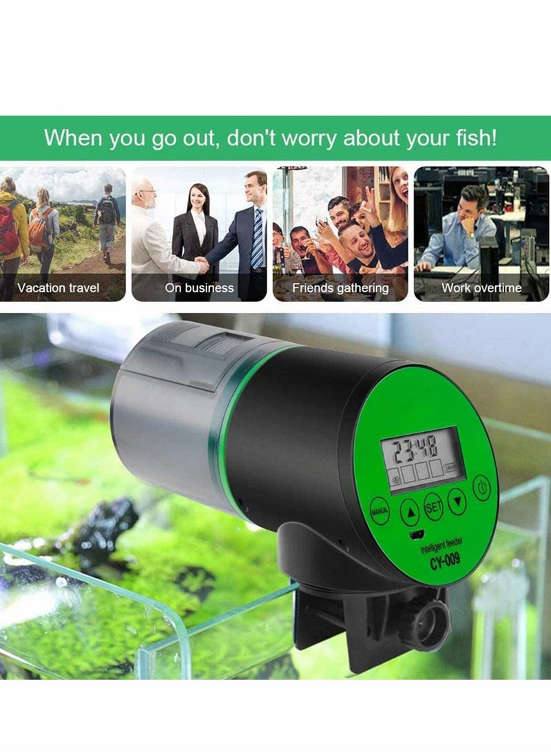 Automatic Fish Feeder Large Capacity Lithium Battery for Aquarium Tank with LCD Display Food Dispenser Timer USB Charger