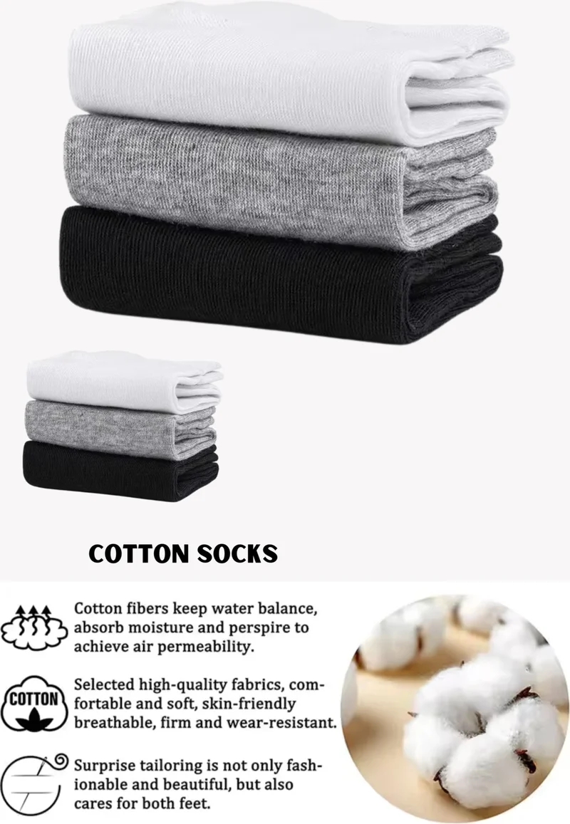 اورومي 12 Pairs Cotton Men - Women White Ankle Booties Socks Running and Walking Socks
