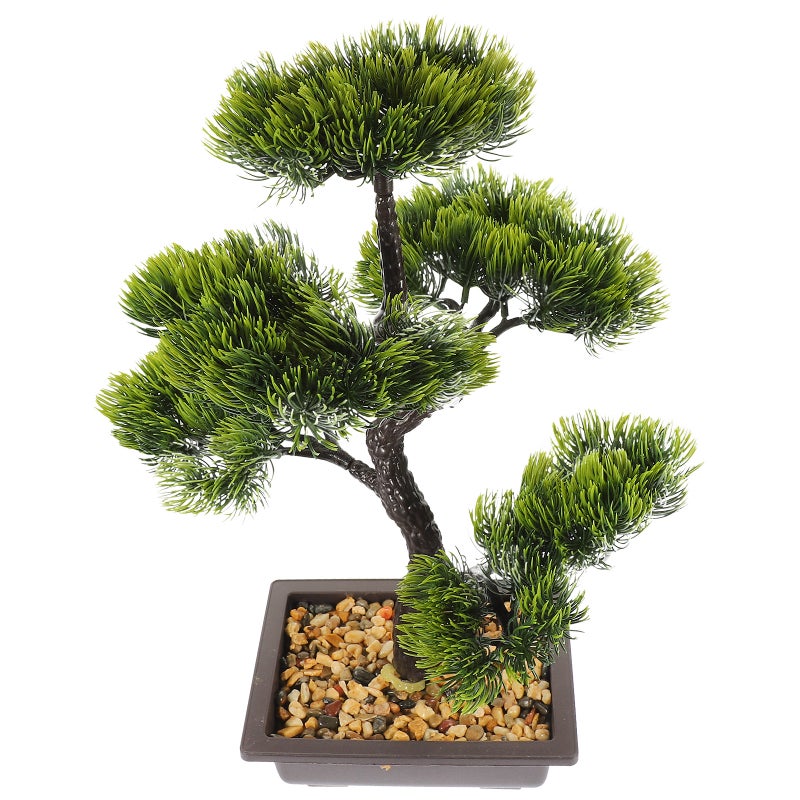 Artificial Bonsai Faux Potted Plant Desk Display Fake Pot Ornaments - Image 1