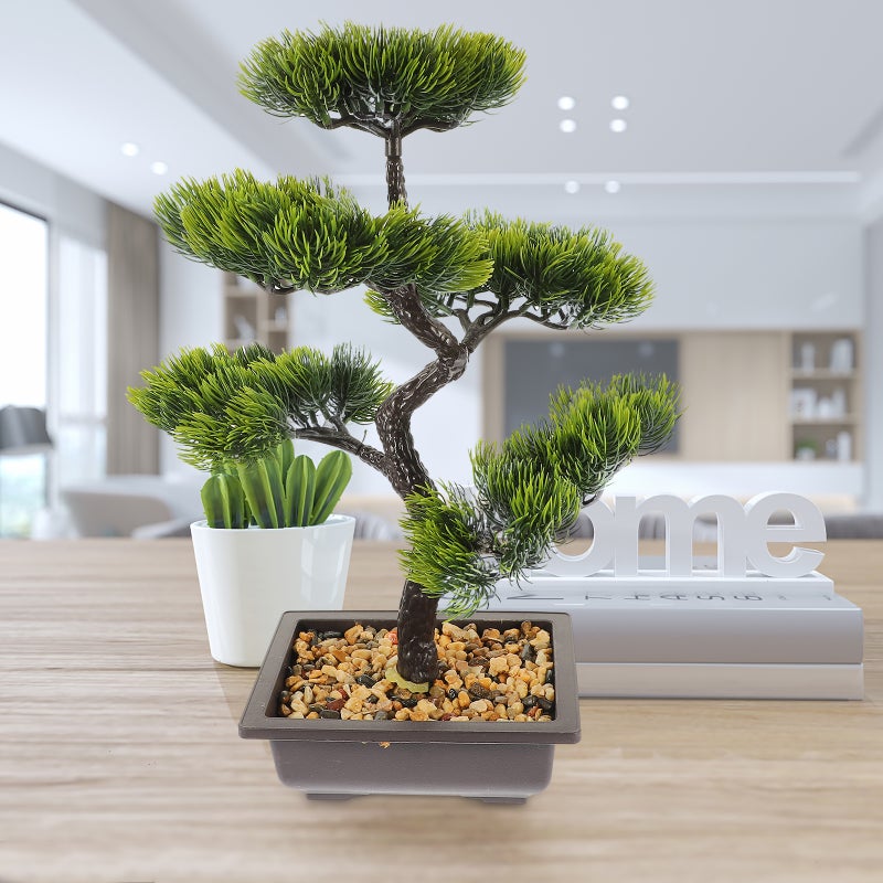 Artificial Bonsai Faux Potted Plant Desk Display Fake Pot Ornaments - Image 5