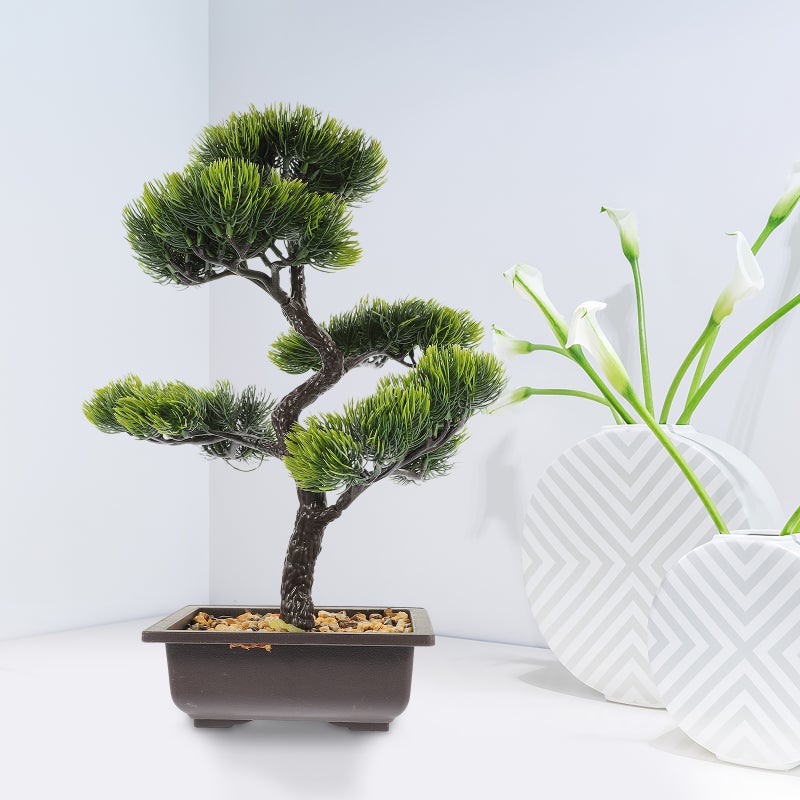 Artificial Bonsai Faux Potted Plant Desk Display Fake Pot Ornaments - Image 3