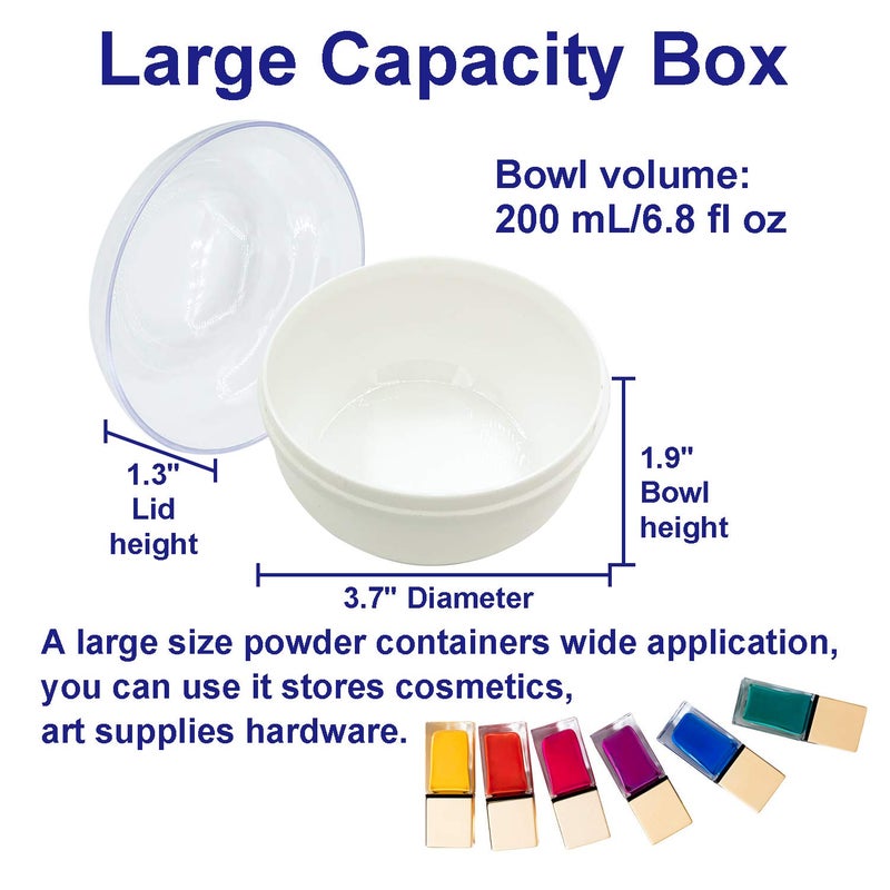 Aurasin حاوية مسحوق الجسم للتخزين، كبيرة 3.5 بوصة، علبة مسحوق الجسم بعد الاستحمام، عناية بالطفل، علبة مسحوق الوجه/الجسم، حاوية مسحوق تجميل مع مقبض يد (أبيض) - Image 5