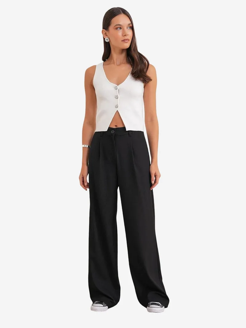 MixRay Mixray High Waist Palazzo Pants with Pockets