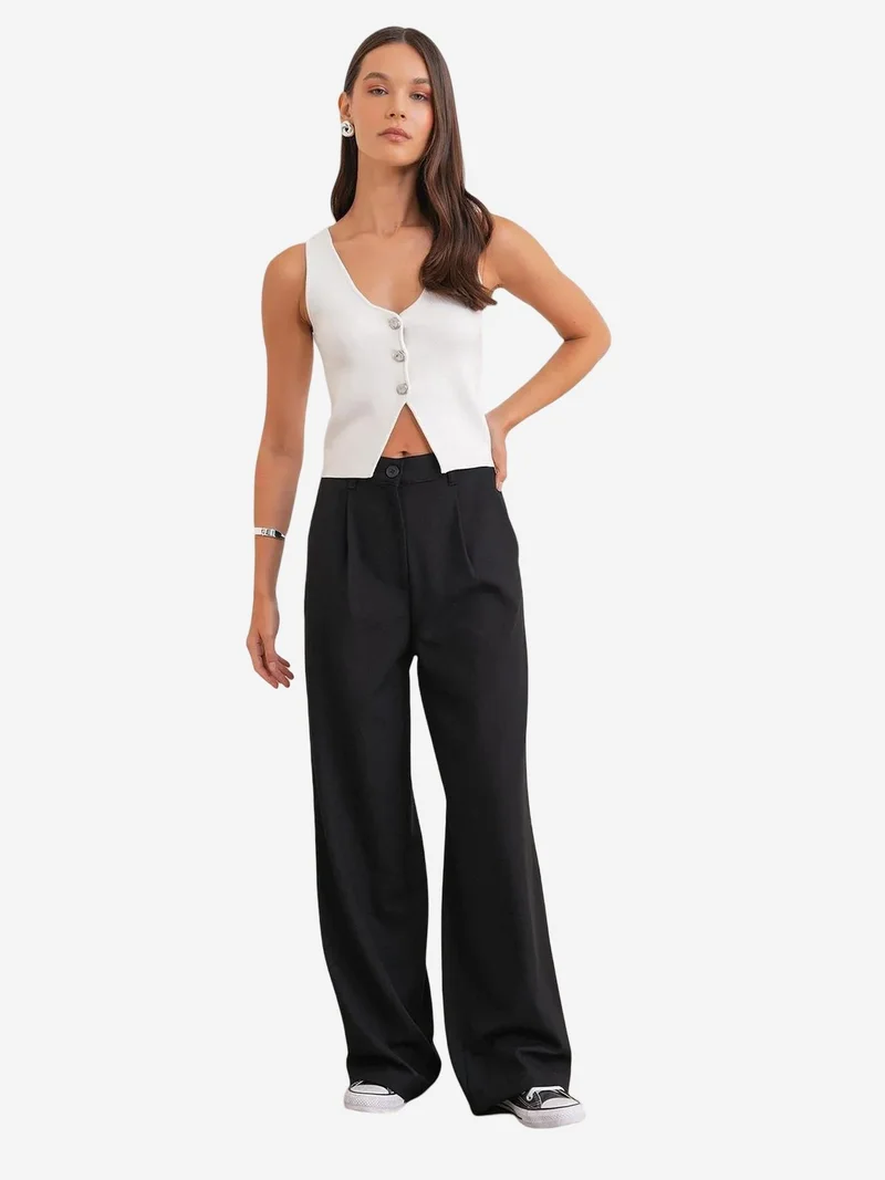 MixRay Mixray High Waist Palazzo Pants with Pockets