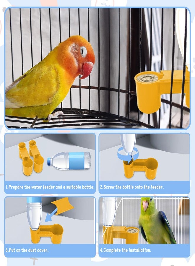 كاثسون مجموعة كاثسون المكونة من 20 قطعة من أكواب الشرب البلاستيكية للطيور، مثالية للدجاج والحمام والطيور، مع أحواض تغذية الحيوانات (أصفر). - Image 2